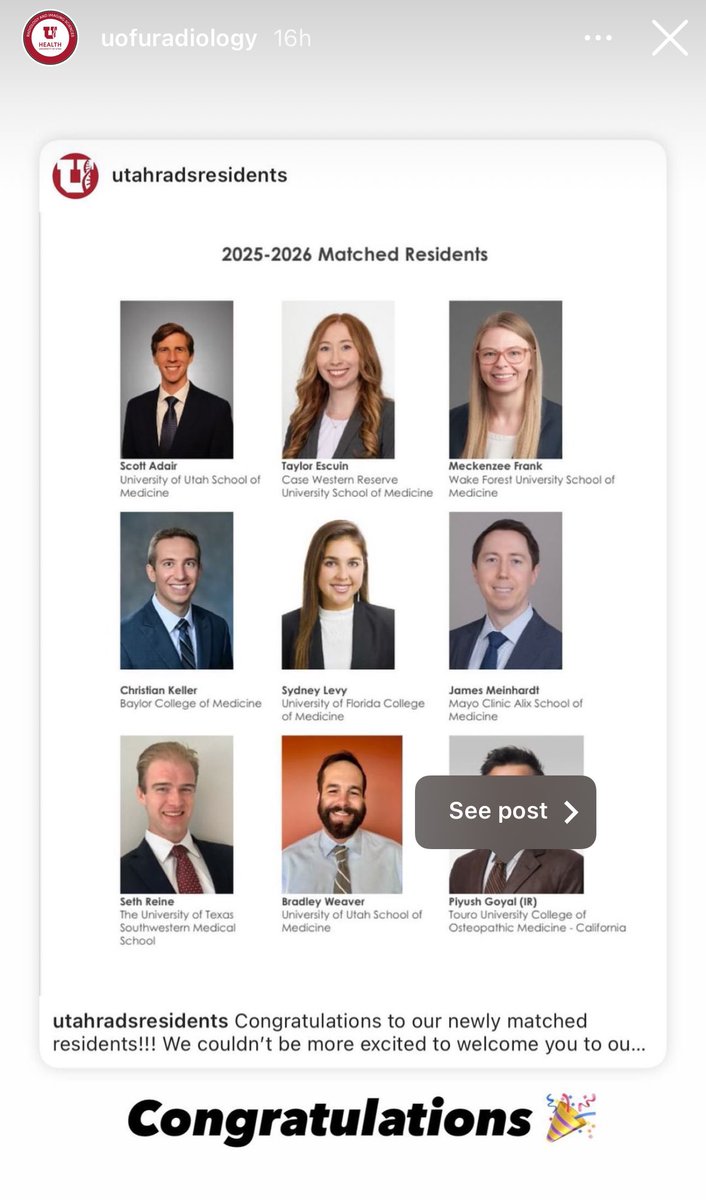 The matched #radres who will be joining ⁦@UofURadiology⁩!! So excited to meet this amazing group! 🤩🤩😎😎🦾🦾