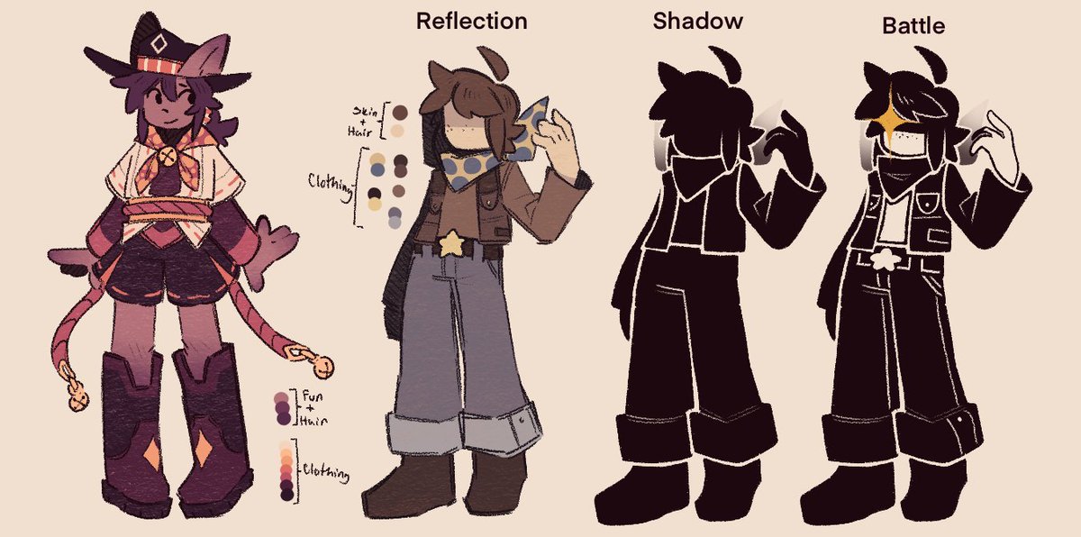 EldritchDream_'s tweet photo. [ #UndertaleYellow #RustyRedemption ]

Ah, I’ve been working on these for over a week…
NOW INTRODUCING: PROPER REFS FOR THE (main) RUSTY REDEMPTION CAST!! With Color swatches! :] 

🧵

FINAL LIGHT ✨ https://t.co/1nbNTh4nNW