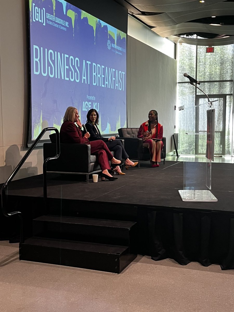 It’s an inspiring morning at Business at Breakfast presented by @lgeku ! Massive thanks to Leigh Ann Barney, CEO of @TrilogyLiving and Dr. Kristi Henderson, CEO of @confluenthealth for sharing their invaluable insights. Let’s continue to celebrate and empower women in healthcare!