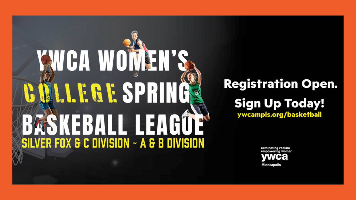 It's that time again. Don't delay in registering for the YWCA Minneapolis Women's Spring Basketball League. Our league is one of the few women leagues left in the Twin Cities so this is a unique opportunity. Learn more: ywcampls.org/basketball