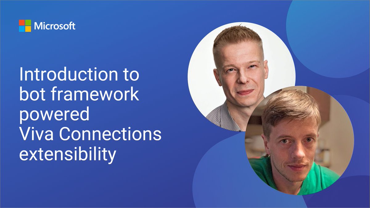 Microsoft365Dev's tweet image. 💡 Bot Framework Powered Viva Connections Extensibility
Explore with @alexaterentiev and @vesajuvonen on how to enhance Viva Connections using the Bot Framework
📺 Watch → msft.it/6019cWINT
#BotFramework #MicrosoftViva #Microsoft365Dev
