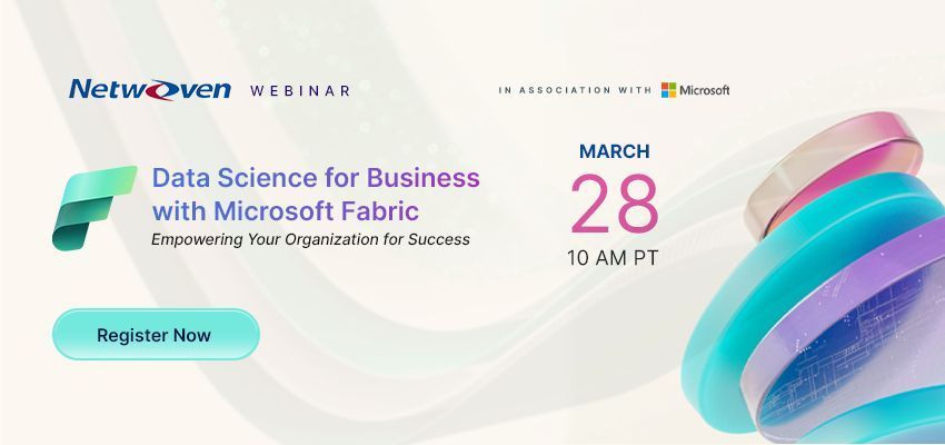 Netwoven's tweet image. If you want to leverage data for business success, reserve your spot now by registering here 👉buff.ly/49CHZ2p
The most awaited webinar &quot;Data Science for Business with Microsoft Fabric&quot; is almost a week away.

#datascience #microsoftfabric #dataandanalytics
