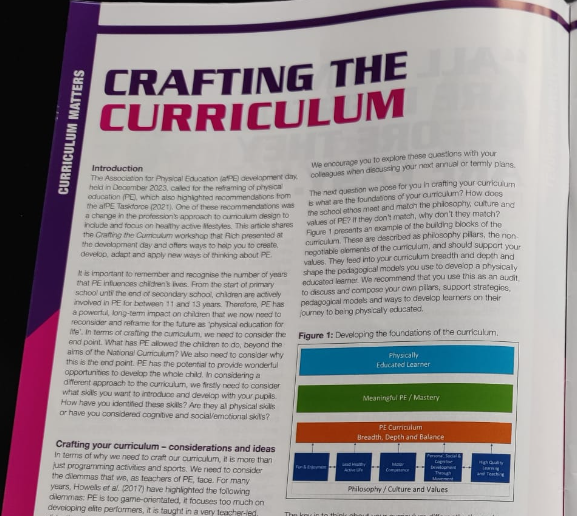 KristyHowells1's tweet photo. Great to be able to support @richlittle00 in his first ever publication within Physical Education Matters @afPE_PE
The article shares the workshop Rich presented at AfPE Development Day (Dec 2023) to a much wider audience.
#afpe #cccuproud #cccuallofus #physed @SpExSci_CCCU https://t.co/u3fOWneY27