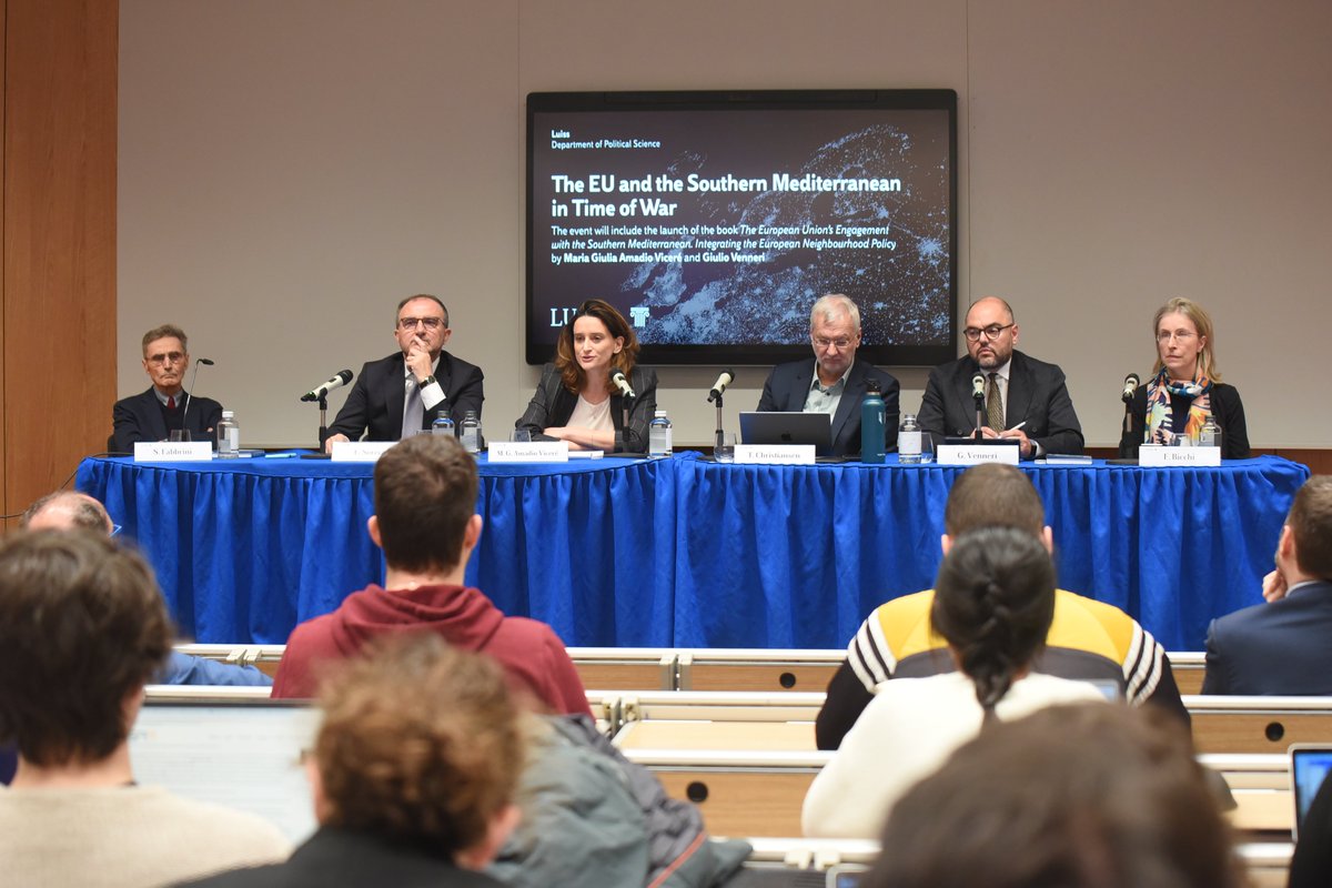 The book launch of The European Union’s Engagement with the Southern Mediterranean was held at LUISS University in Rome last month. It’s the latest title to publish in our European Administrative Governance series: link.springer.com/book/10.1007/9… @mariagiuliaama @gvenneri @TCEuropean