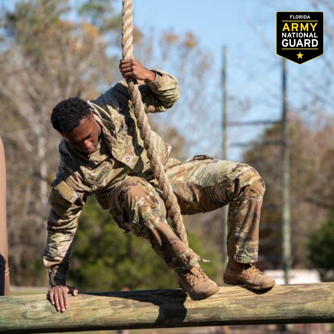 Ready to trade ordinary for extraordinary? Join the #FloridaArmyNationalGuard and embark on a journey filled with excitement, camaraderie, and endless opportunities for personal and professional development.  #FLGuard #ArmyNationalGuard #MilitaryBenefits #ObstacleCourse #Fitness