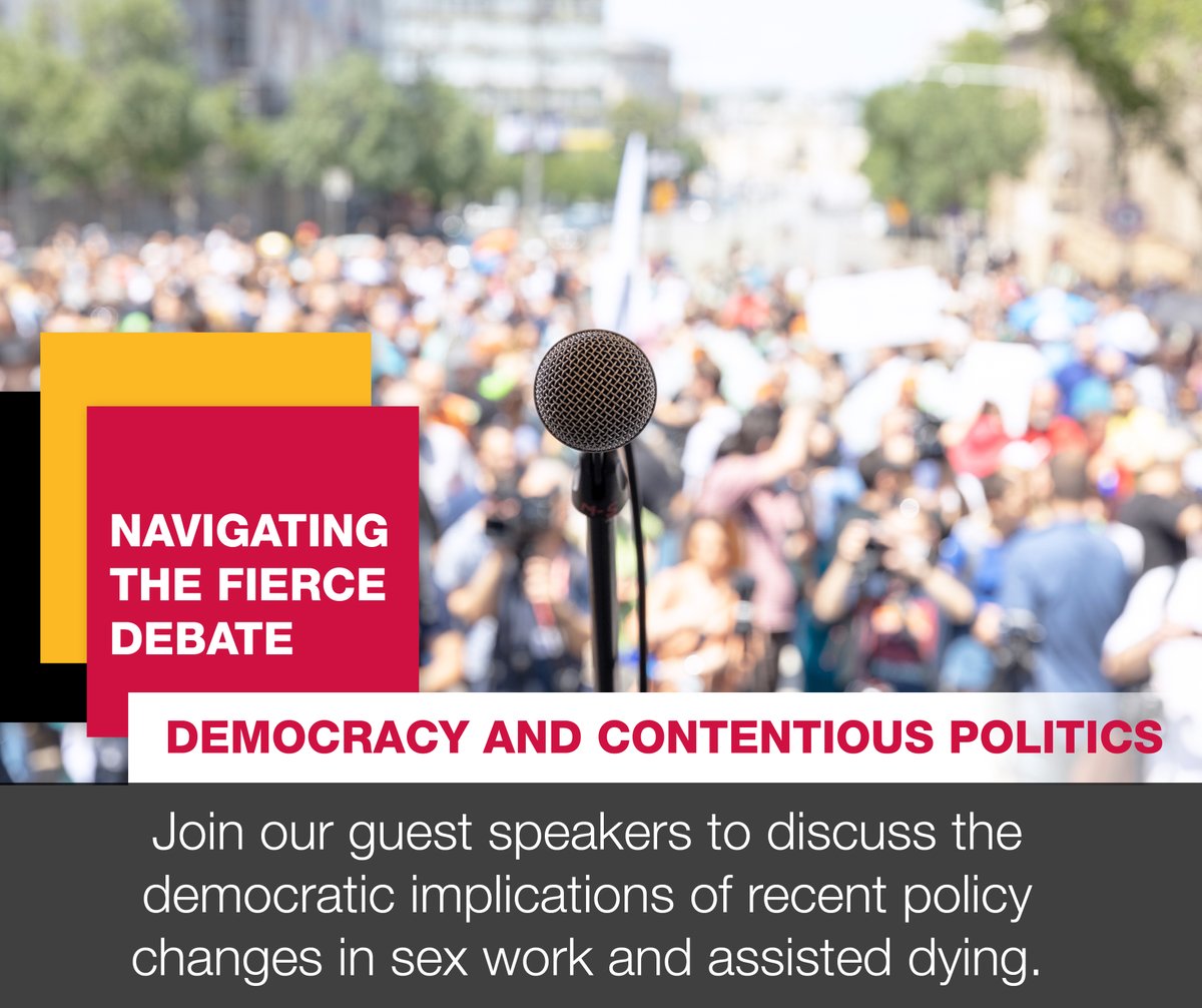 Join our panel as we unravel the impact of recent policy changes in areas like sex work regulation an assisted dying on democratic governance in Canada. Don’t miss this captivating discussion on the essence of democracy! March 22 from 12:00pm - 1:30pm in MCKN 019!