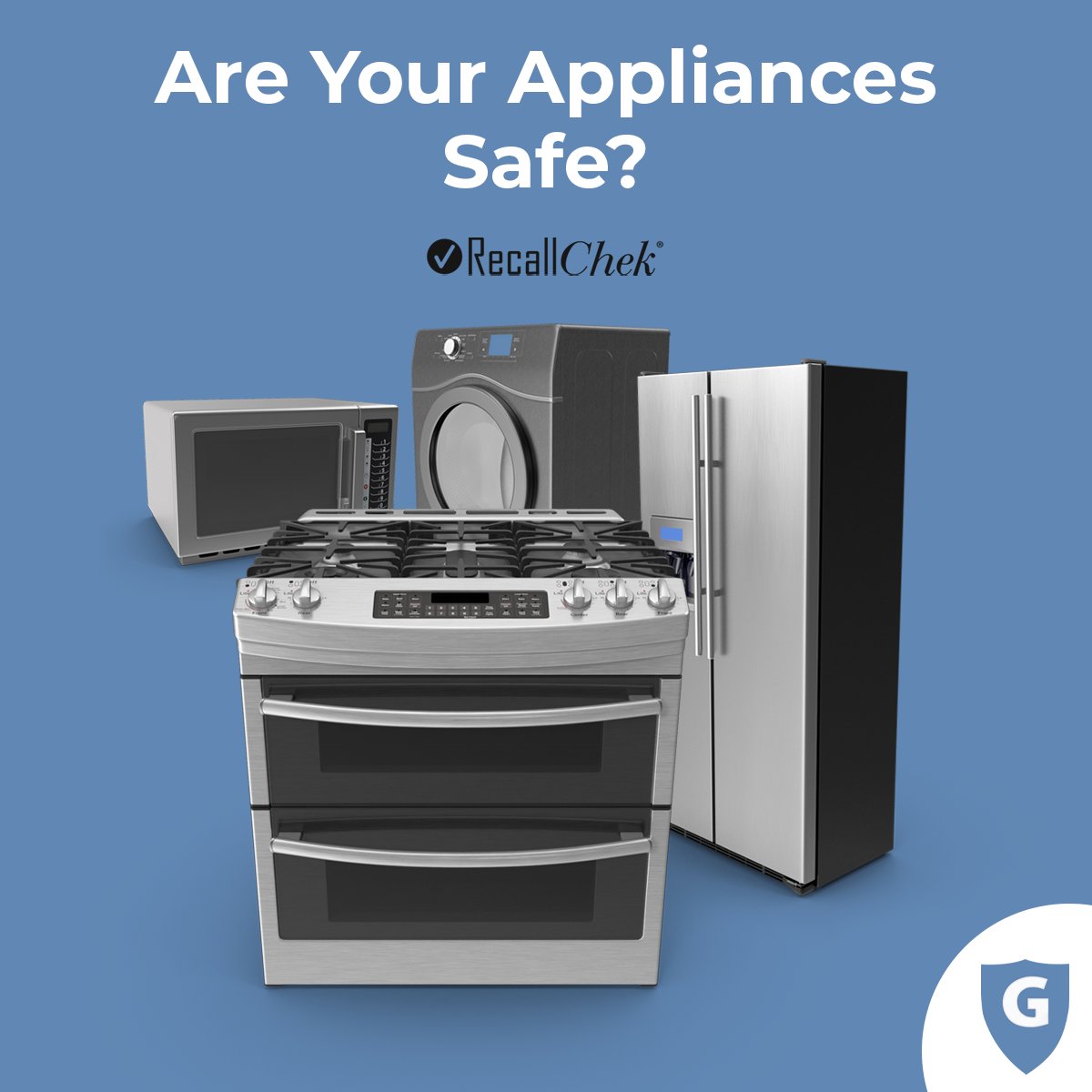 Ensure your home appliances stay safe! Enroll now for alerts on recalls and other safety risks. Dial 912-223-3012 & inquire about Recall Chek. Have a fantastic day! #RecallChek #WeLookBetter #Guardian #HomeInspector #StSimons 🏡🔍✅🚨