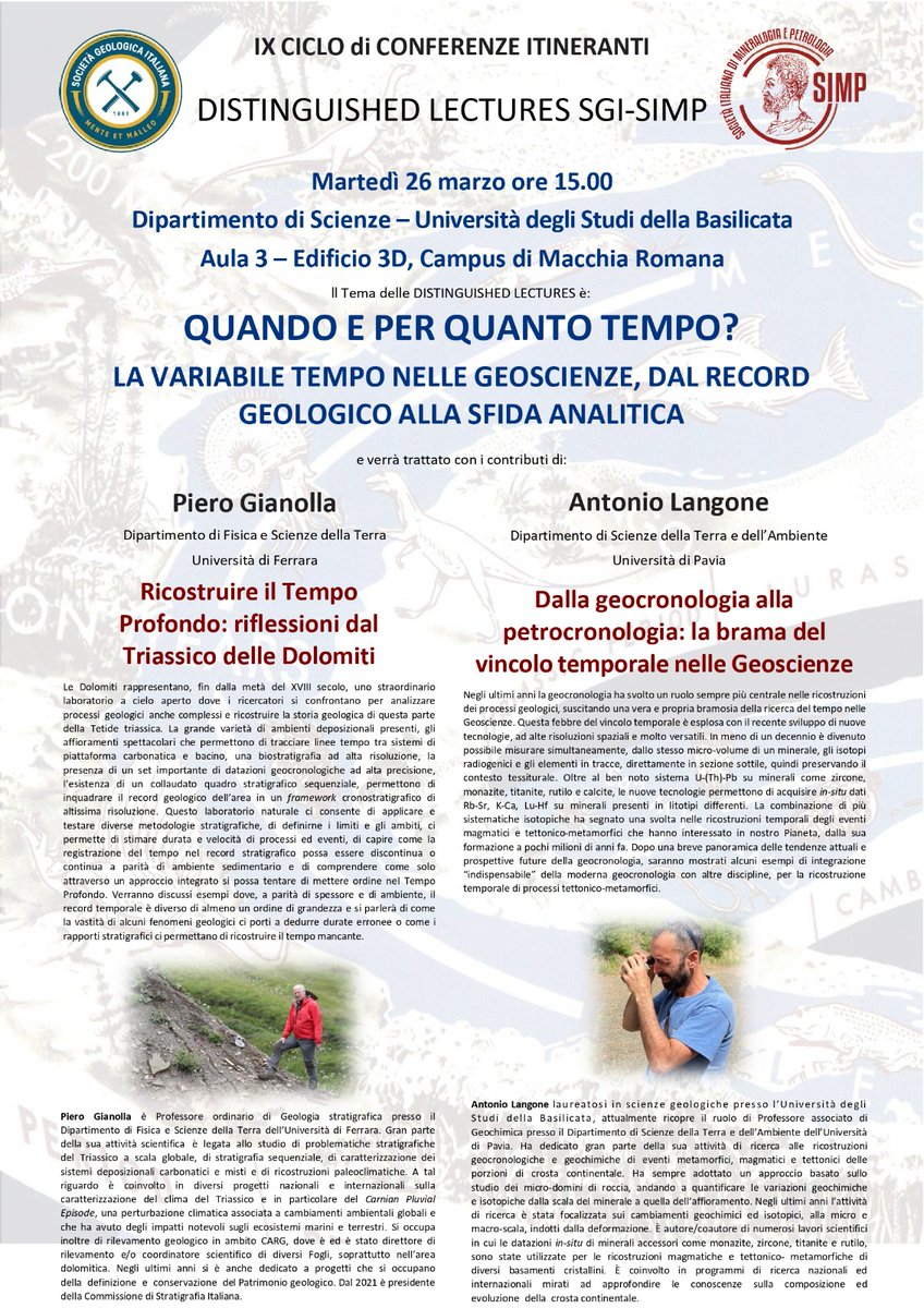 📢 Distinguished Lectures SGI-SIMP
📅 Martedì 26 marzo 
socgeol.it/N5468/9-ciclo-…