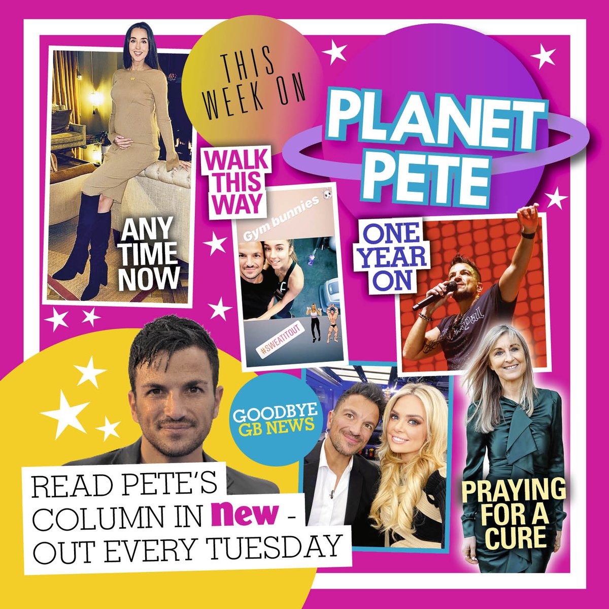 PLANET PETE! In this week’s issue, Peter Andre, opened up on his fears about growing older, bidding a fond farewell to GB News and needing help with names for the new baby. Out now.