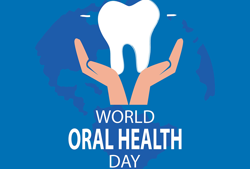 It's 🦷WORLD ORAL HEALTH DAY🦷

Your mouth is like a 🪞mirror to your body and reflects your general health and well-being, so you must take charge of it - from regularly flossing &amp; brushing to biannual checkups.
#WorldOralHealthDay #happymouth #happybody #preventioniskey