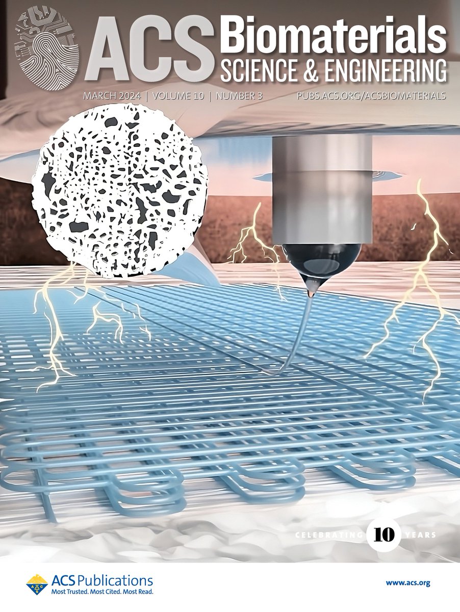 New cover on <a href="/ACSBiomaterials/">ACS Biomat Sci & Eng</a>! Great paper “Cryo-Electrohydrodynamic Jetting of Aqueous Silk Fibroin Solutions” with the participation of Senentxu Lanceros-Méndez, @<a href="/AnderReizabal/">AnderReizabal</a> and <a href="/PaulaSaiiz/">Paulaa ツ</a>. Congratulations!! <a href="/meltelectrospin/">Paul Dalton</a> 
doi.org/10.1021/acsbio…