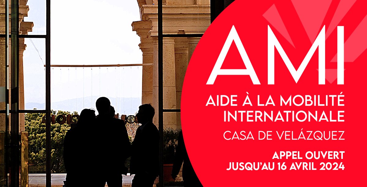 🆙🆕#AMI Aide à la Mobilité Internationale ✨La Casa de Velázquez lance un nouvel appel en direction des enseignants chercheurs titulaires en SHS pour soutenir les actions de recherche en péninsule Ibérique. 📣 Candidatures jusqu'au 16 avril 2024 casadevelazquez.org/la-casa/news/a…