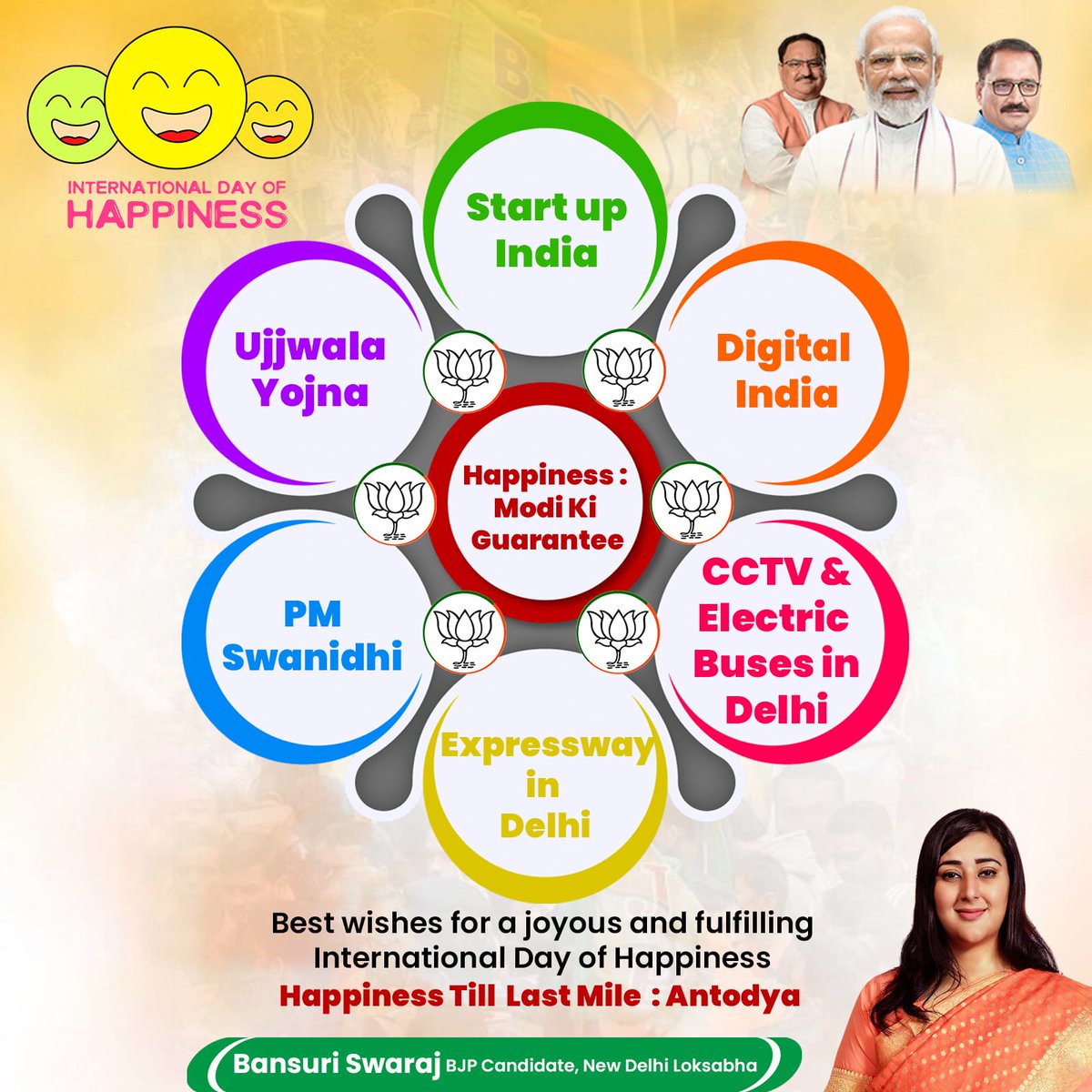 Best wishes to everyone on International day of Happiness.
Our mission is happiness till the last mile!

#ModiKiGuarantee
#InternationalDayOfHappiness #InternationalHappinessDay