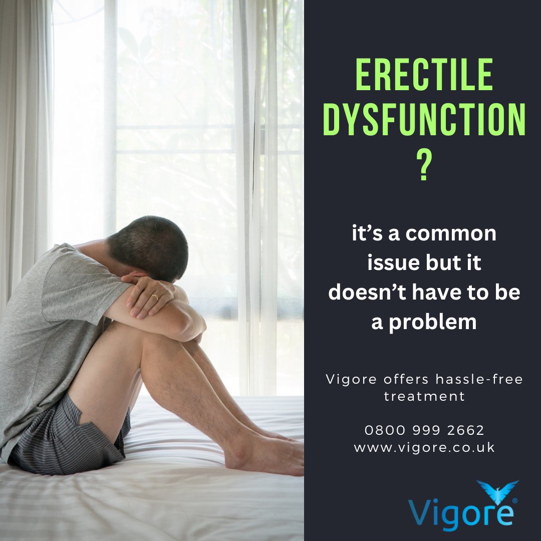 #erectiledysfunction is common. Longer-term treatment from Vigore could be the solution you are looking for. Find out more via vigore.co.uk or 0800 999 2662 #ed #shockwave #treatment #menshealth #relationship #diabetes