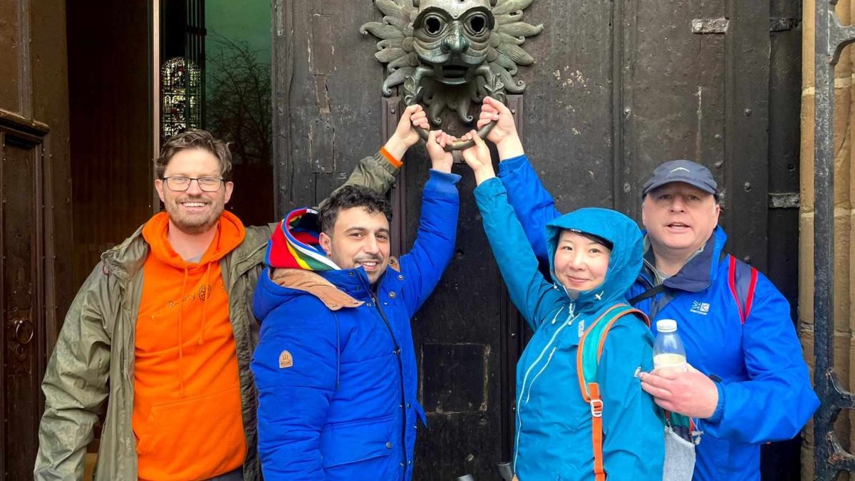 👣 The walk begins! 👣 Today, our CEO, @SimonKitchen20, along with Jeremy Clark and Jeremy's wife, Daisy, has set off on an epic walking challenge of 200km over 9.5 days, starting at Durham Cathedral. If you feel able to, you can donate here >> lght.ly/gm1f667 @RotaryGBI