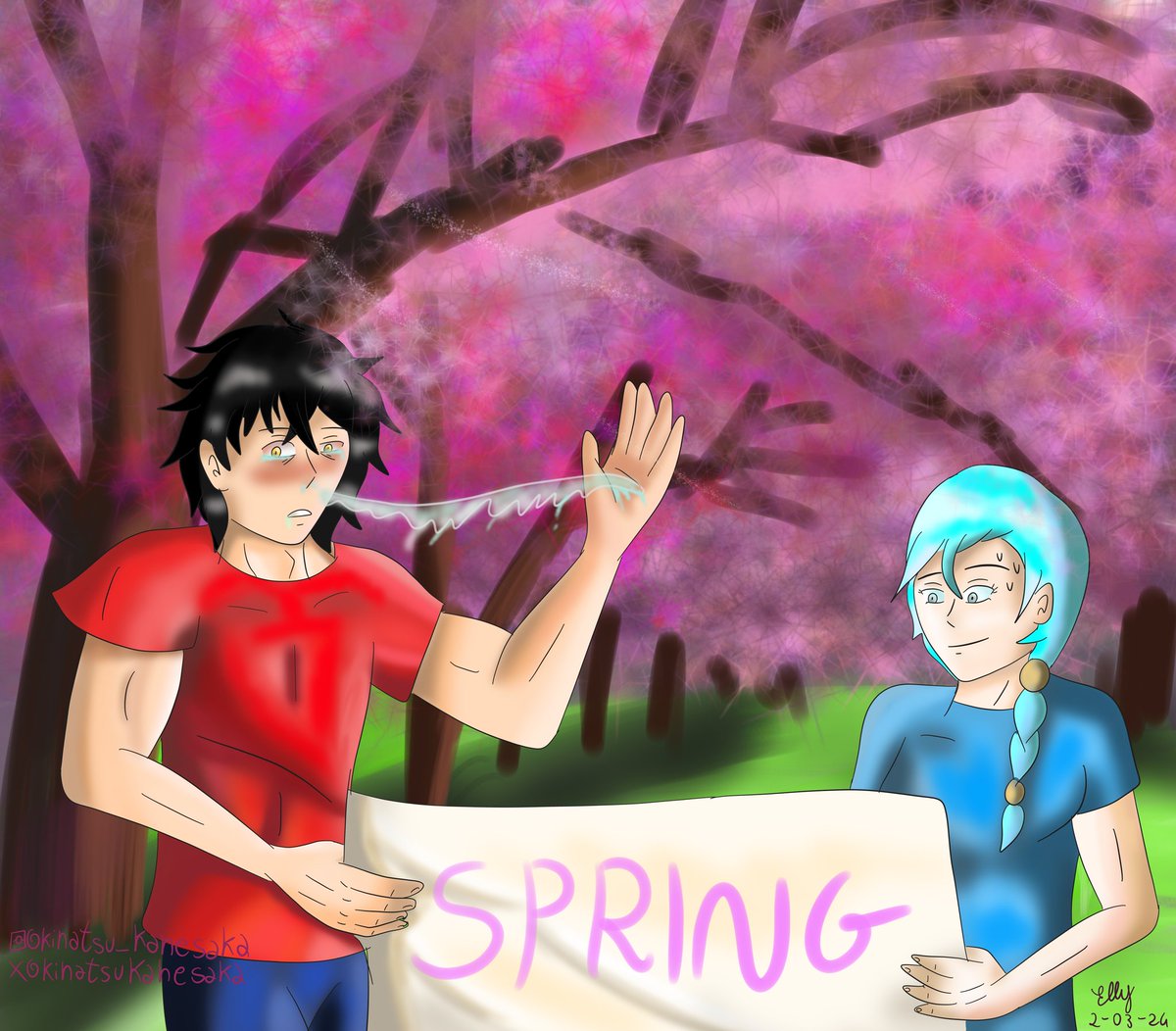 KinatsuKanesaka's tweet image. Happy spring everyone, this year anticipated, much to our allergic boi' happiness.

#spring #allergy #hitlike