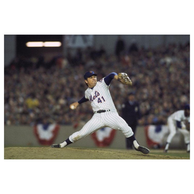 The New York Mets’ Tom Seaver (41) pitches against the Oakland Athletics during Game 3 of the 1973 World Series at Shea Stadium. Queens, New York. October 16, 1973.