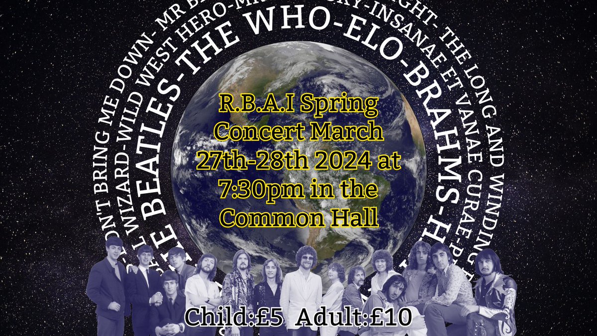 The 2024 Spring Concert is taking place next week on 27-28 March at 7:30pm in the RBAI Common Hall. 🎟️ Tickets: £10 for adults | £5 for Children Can be purchased at the Front Office or on the night. Thank you to Jed Dunlop, 12L for his brilliant promotional graphic!