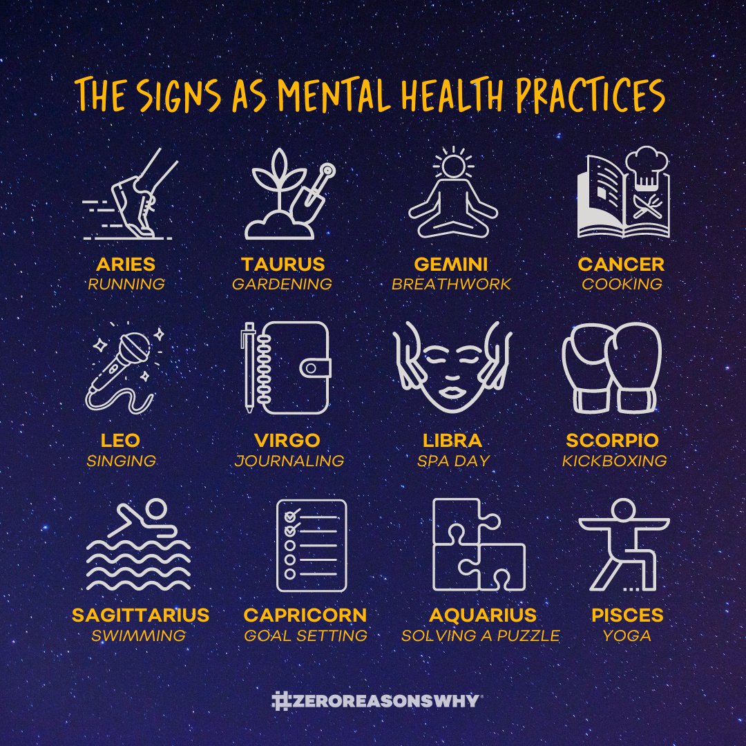 It was written in the stars to pursue activities that boost your mental health. ✨ Does your mental health practice align with your sign? If not, share what you would choose in the comments! #astrologyday #astrologysigns #vernalequinox