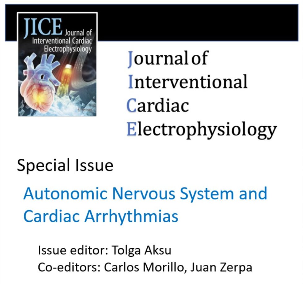 Final call for science! @JICE_EP Autonomic Nervous System and Cardiac Arrhythmias Special Issue Deadline for submissions: June 10th, 2024 #EPeeps articles related to this topic still receive temporarily higher priority! @MDTolgaAksu @CarlChiefCard @jczerpa