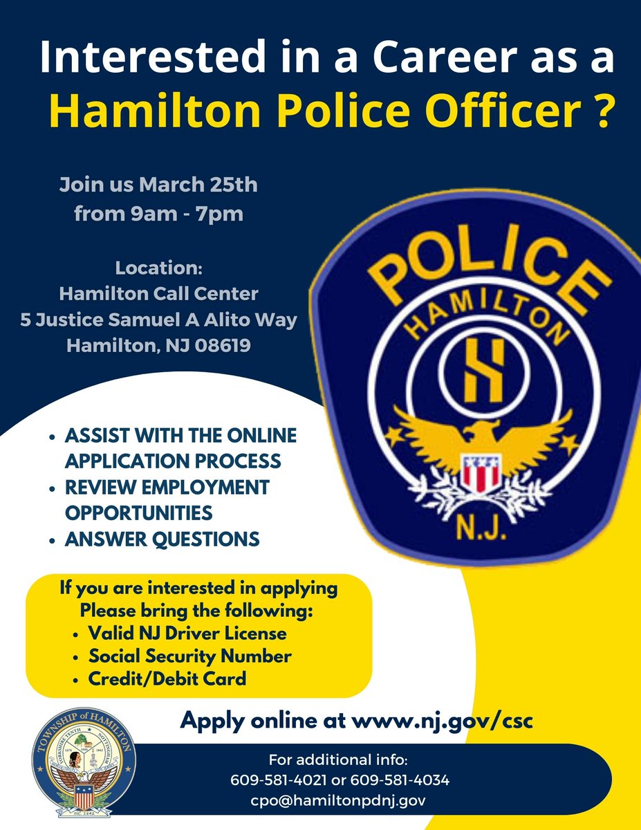 Hamilton Police Division; Mercer County NJ (@hamilton_police) on Twitter photo 