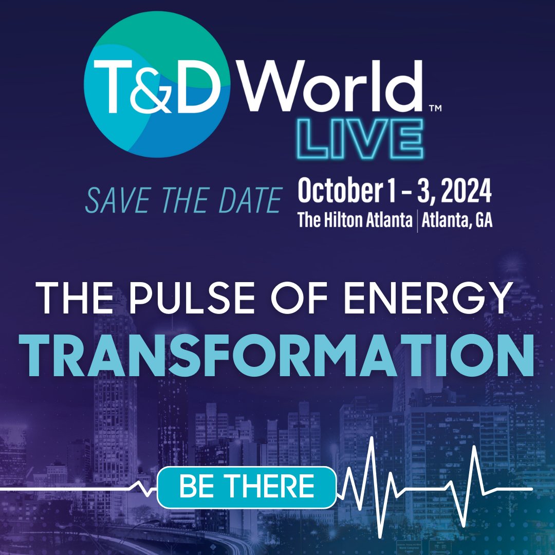 The T&D World Live Conference 2024 offers a unique opportunity to connect with fellow utilities, gaining valuable insights into the dynamic future of energy transformation. Join us from October 1-3, 2024, let’s shape the future of energy together! events.tdworld.com