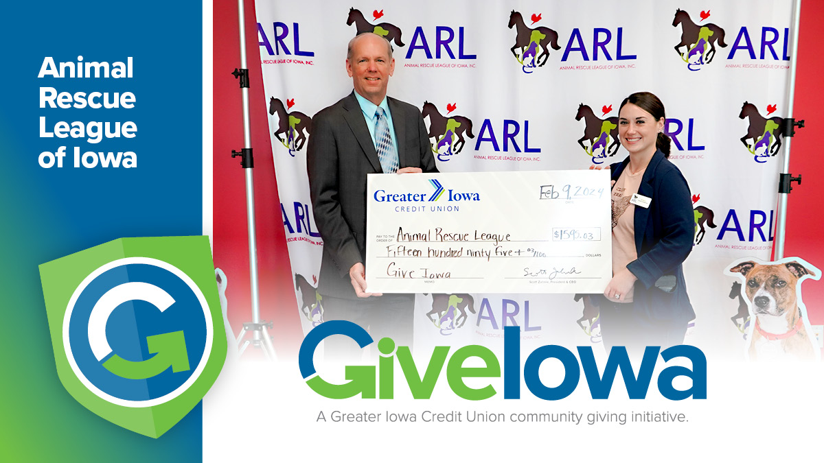 It is a great pleasure to introduce you to our next #GiveIowa recipient, @ARLIowa, from our 2023 community giving initiative, where we support worthy causes year-round at our community events. Also, please visit gicu.org/gic-you/giving… to learn more about the GiveIowa program.