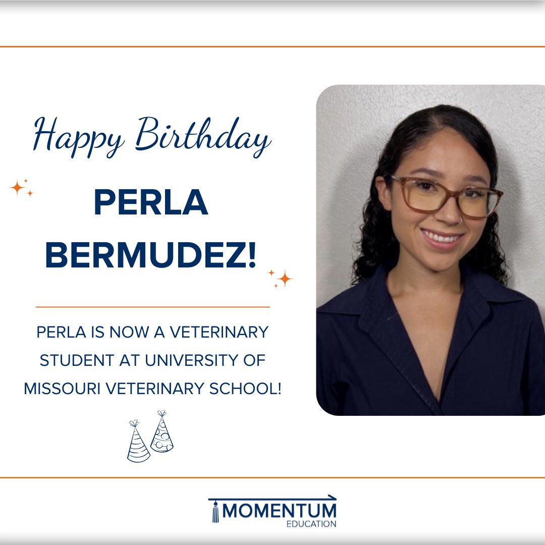 Momentum Education (@momentumedutx) on Twitter photo Happy Birthday to Perla! π Perla is an <a href="/KIPP/">KIPP Public Schools</a> and <a href="/DePauwU/">DePauw University</a> alum and is currently studying at the Vet School <a href="/Mizzou/">Mizzou</a> ! #OneMomentumFamily Happy Birthday to Perla! π Perla is an <a href="/KIPP/">KIPP Public Schools</a> and <a href="/DePauwU/">DePauw University</a> alum and is currently studying at the Vet School <a href="/Mizzou/">Mizzou</a> ! #OneMomentumFamily