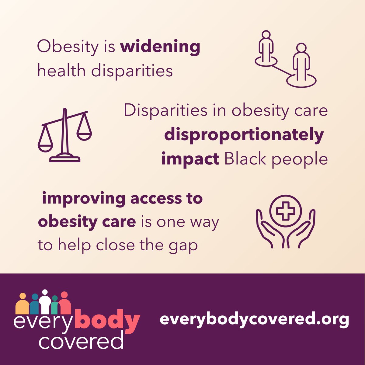#Obesity not only impacts women, but it particularly impacts women of color. EveryBODY Covered is mobilizing women of diverse backgrounds to share their experiences and advocate for better obesity care coverage. Learn more at everybodycovered.org #everyBODYcovered