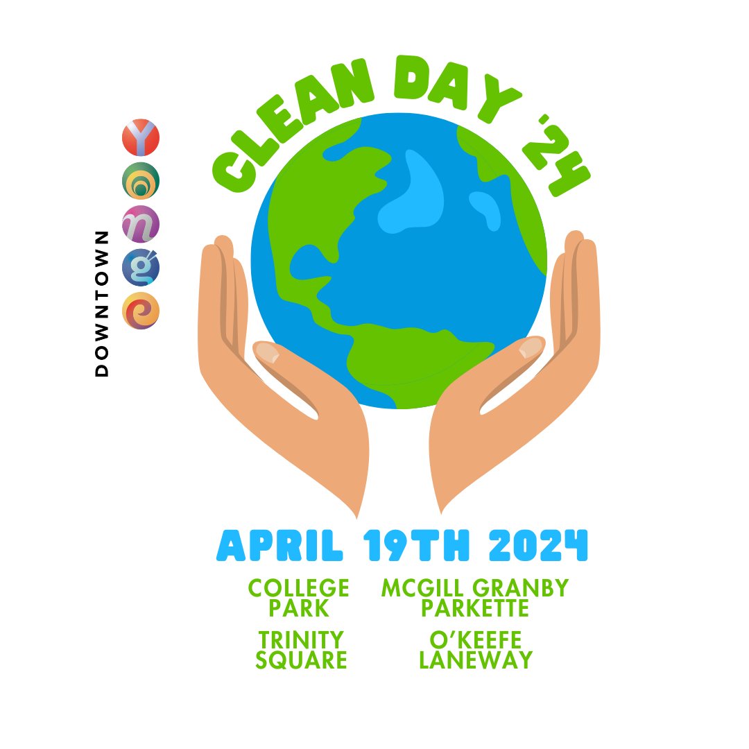 DowntownYonge's tweet photo. DYBIA members, join us for our annual Clean Day on April 19 and help us clean our neighbourhood! Email us to register your team 😊 

https://t.co/CGlS8tTIib

#YongeLove #CleanToronto https://t.co/7kOAzT2z0L