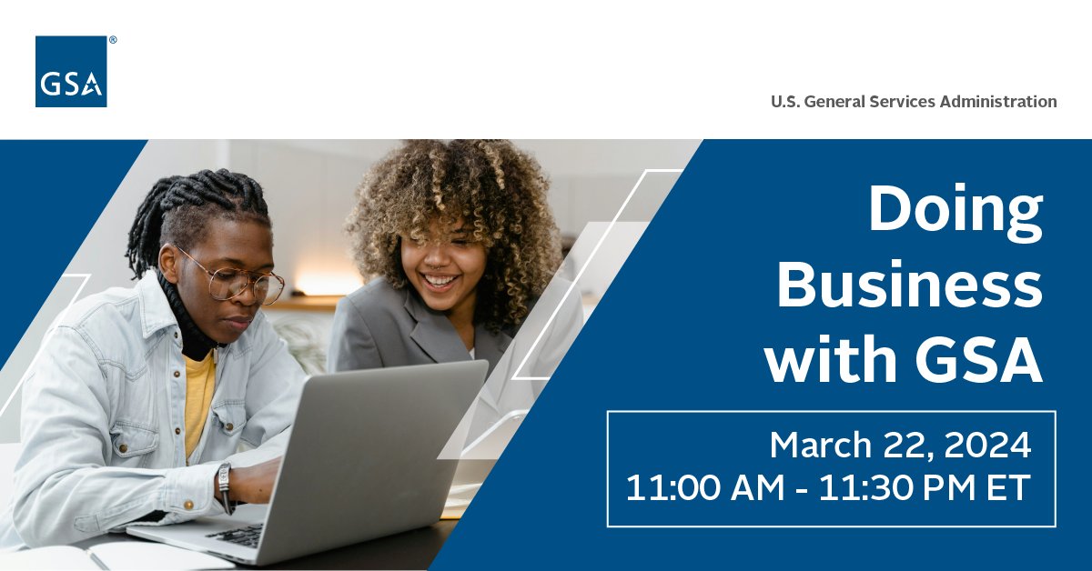 Are you a small business looking for further information and advice on your opportunities with GSA? Sign up for our 30-minute webinar happening March 22nd at 11:00 AM ET. ow.ly/IJMP50QWOip
