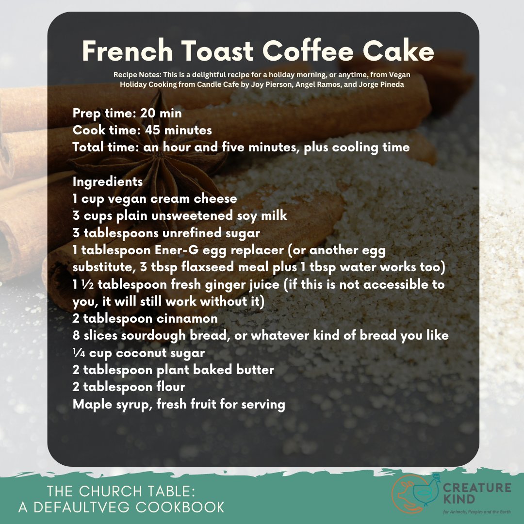 BeCreatureKind's tweet image. "The Church Table" is a collection of our favorite vegan recipes sourced from our global community, and dishes from books and blogs of plant-based cooks and chefs who have helped us eat more plants. 
Download your free copy here: tinyurl.com/3fxawepd