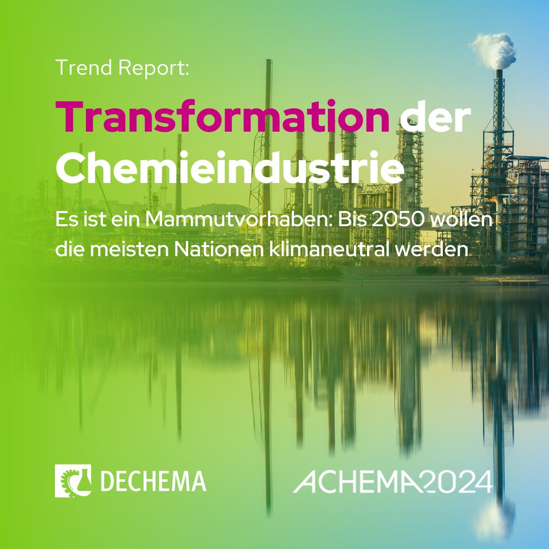 Es ist ein Mammutvorhaben: Bis 2050 wollen die meisten Nationen klimaneutral werden – und mit ihnen die Unternehmen der chemischen Industrie. Hier ganzen Trendbericht lesen: achema.de/de/magazin/art…