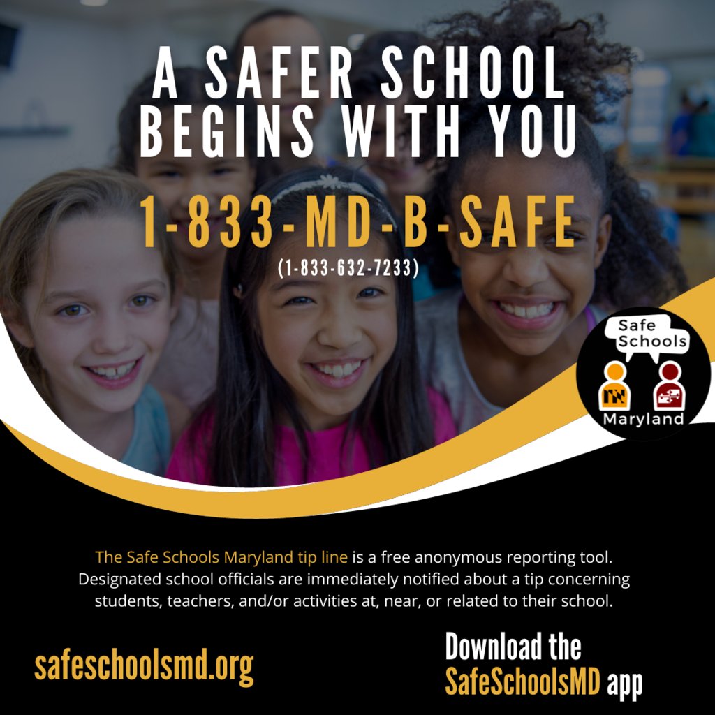 Say something. It could save a life. With Safe Schools Maryland, there are many ways you can submit an anonymous tip. Save this information to use for reporting. #WeAreWorcester #PartnershipsInAction