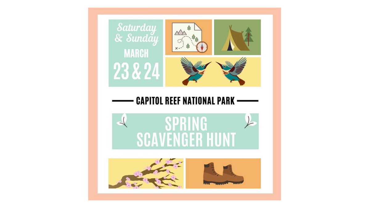 Join fellow visitors in a scavenger hunt through Capitol Reef to win a prize! Ask staff at the visitor center for more information and to get a scavenger hunt sheet. The event will take place Saturday and Sunday, March 23 and 24. NPS / Katie Johnston