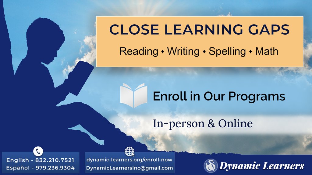 Close learning gaps in reading, writing, spelling, and math. 
Enroll in our program today and get started with your learning specialist.
 
dynamic-learners.org/enroll-now

#CloseLearningGaps #IndividualizedLearning #OneOnOneLearning