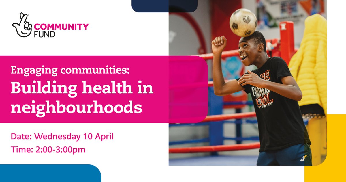 New date for your diary! Wed 10 April, 2-3pm. Engaging communities: Building Health in Neighbourhoods event. Hear the different approaches our grant holders have used to build health in their neighbourhood & what they’ve learned along the way. Join us👉🏼.ow.ly/FtOj50QWN5h