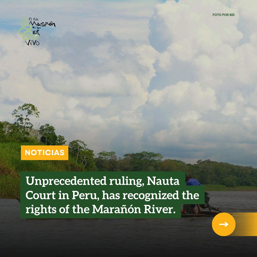 intlrivers's tweet photo. This week the Mixed Court of the City of Nauta in Loreto, Peru, published a historic ruling recognizing rights of the Marañón River.
Find out more about the court’s ruling here: https://t.co/7U8PK5v49t
#RiosConDerechos #MarañonUnSerVivo #RightsofRights #RightsofNature #Marañon https://t.co/ilRoLuEAwx