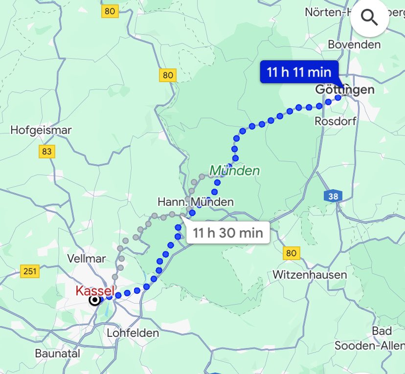 Update on my 2024 #AnneListerVirtualWalk from Bremen to Shibden Hall. I reached 233 km (145 miles) today and left the cities of Nienburg, Hannover, Einbeck and Göttingen behind. Next stop will be Kassel. #BringBackGentlemanJack