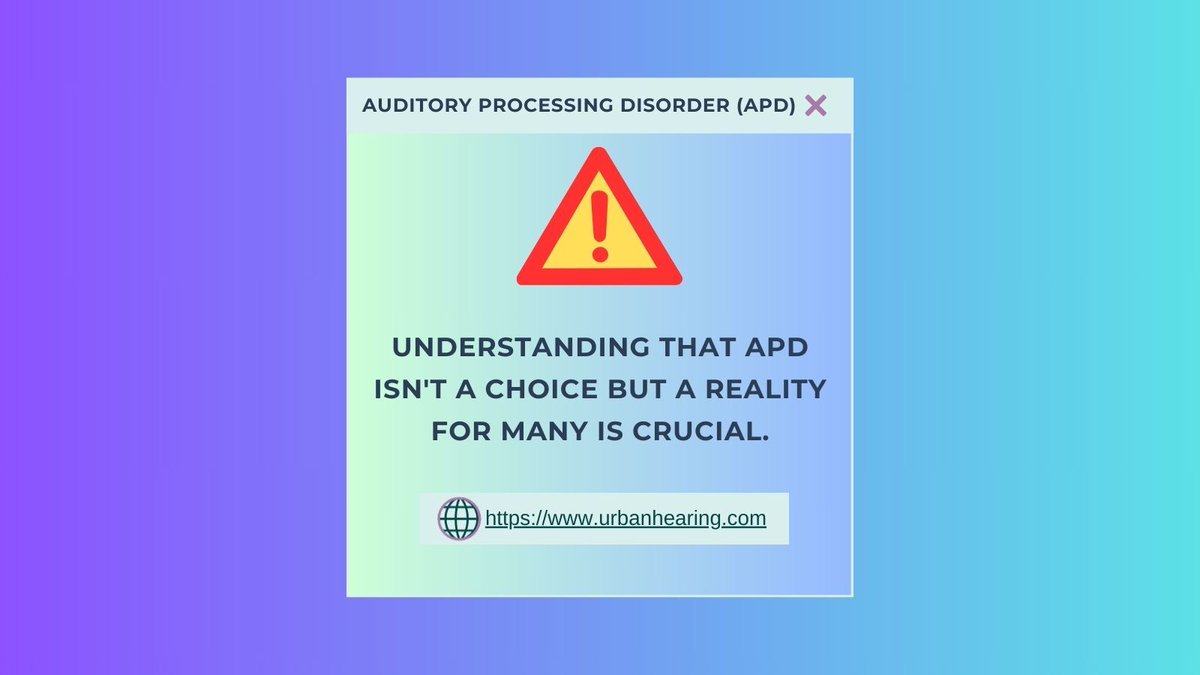 #APD is not about lacking intelligence or attention—it's a neurological condition affecting how the brain processes sound. Understanding this is crucial for providing appropriate support and accommodations to individuals affected by it. #AuditoryProcessingDisorder #Neurodiversity