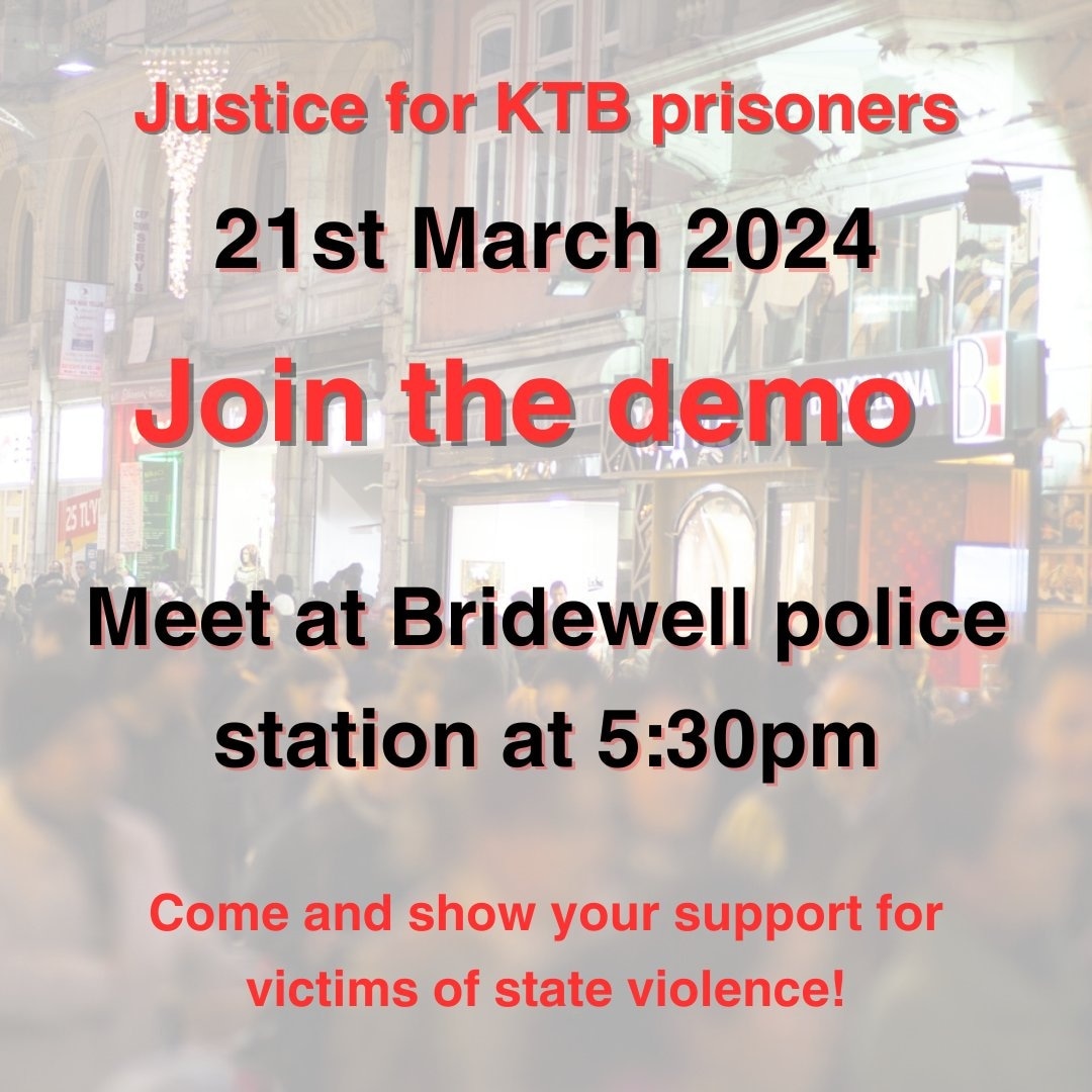Don't forget to join us at the demo tomorrow to mark the 3rd anniversary of the KTB protest! #KTB #JBP @BrisRadHis @BristolDefenda1 @libertyhq @netpol @PRStokesCroft @TheCanaryUK @Bristol_ABC @amnestybristol