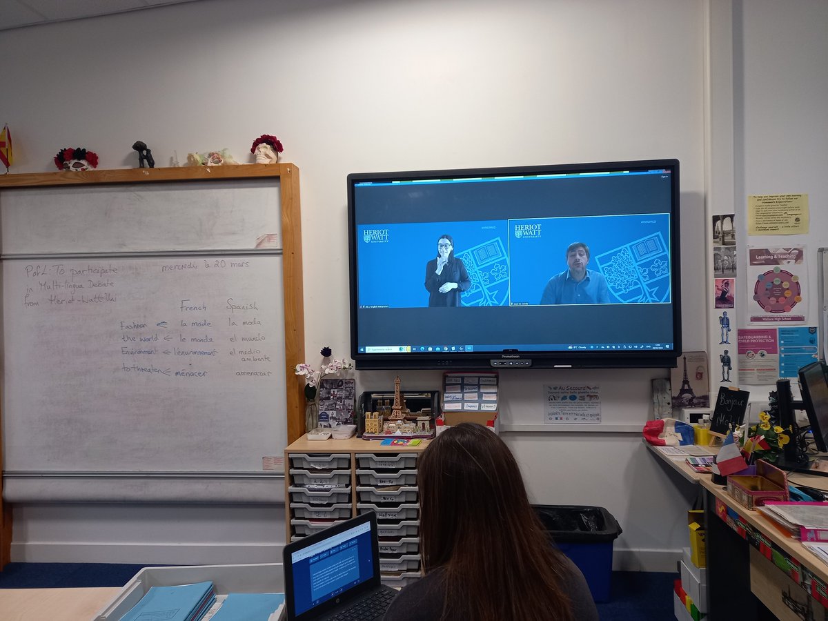 WHS_Citizenship's tweet image. 🌍🇪🇸🇫🇷 Our 1.4 and Higher French classes participating in the virtual Heriot Watt Multilingual debate this afternoon. #HWUMLD #languagesopendoors #skillsforlife Wonderful to see a debate on fashion and the impact on environment in so many languages!