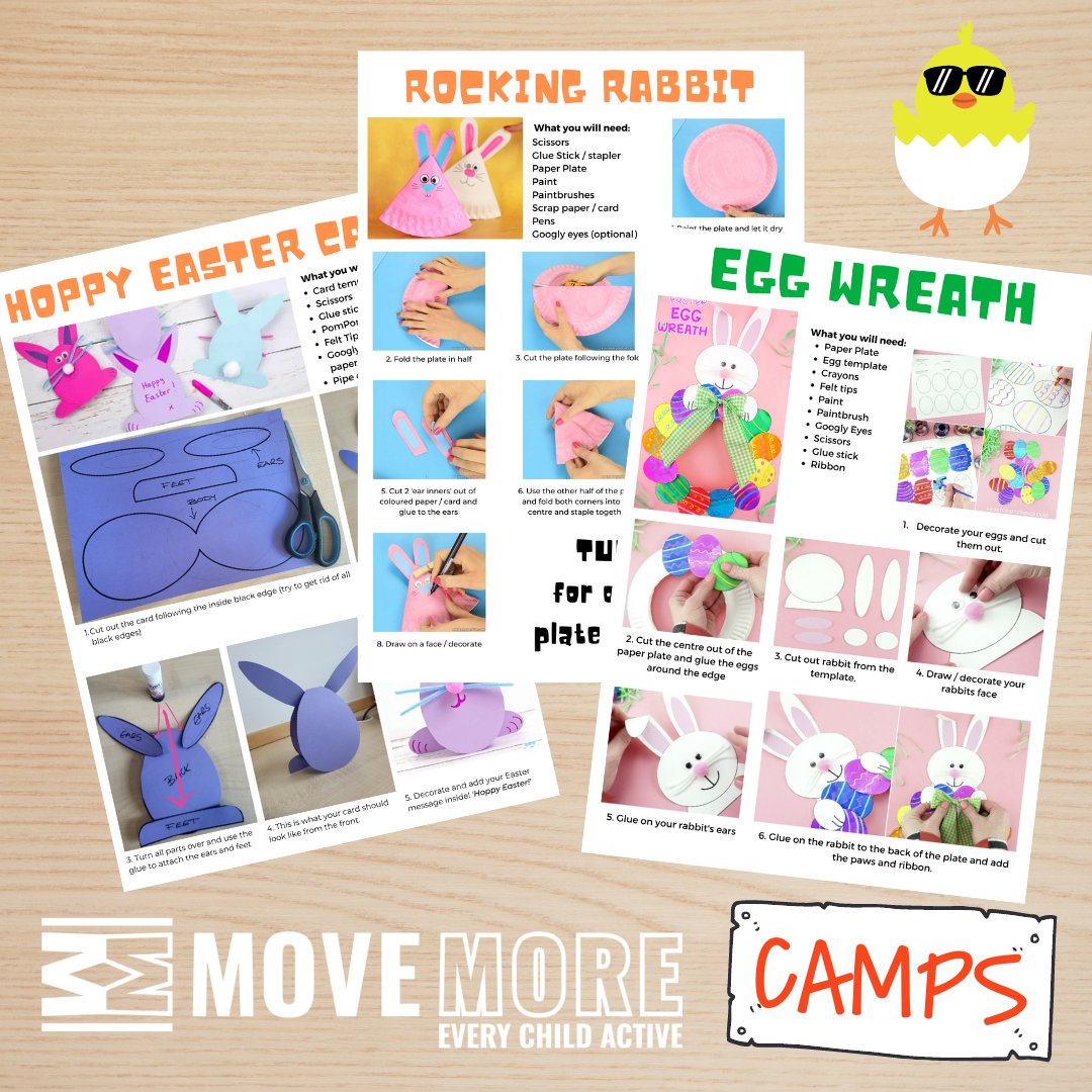 With only 5 days to go, preparations are well underway for our #Easter #HolidayActivityCamps in #Cheltenham & #Gloucester In addition to a long list of sporting activities on offer, we also have lots of activities planned for our keen arts and crafters! move-more.org/camps/