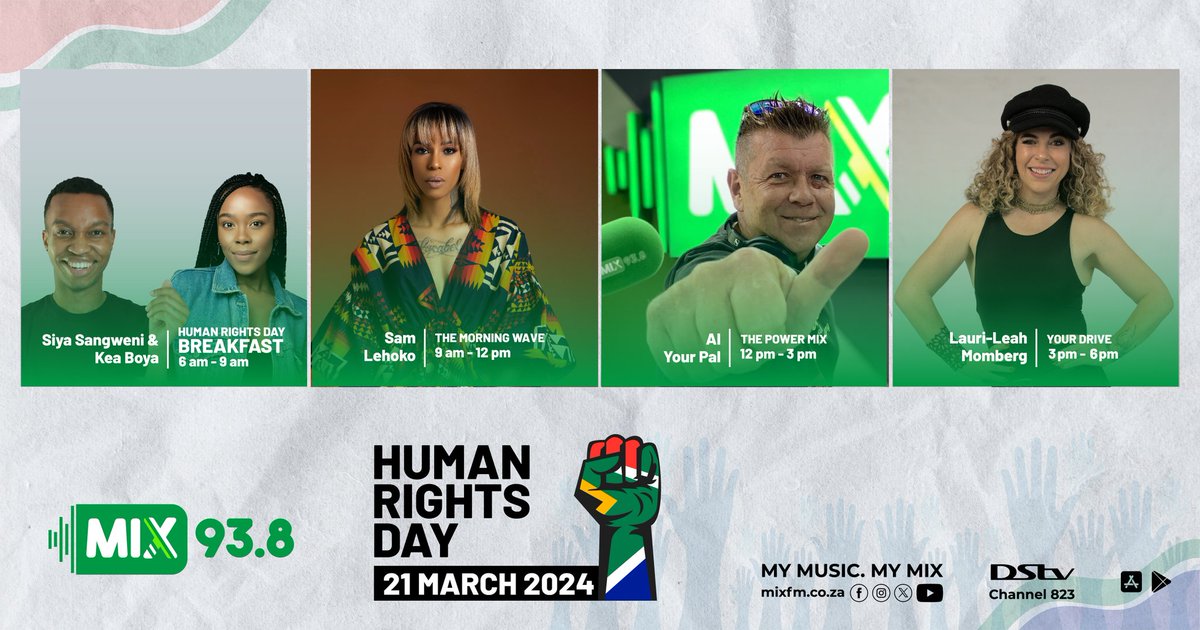 Join us on air as we honour Human Rights Day with a lineup that amplifies voices, uplifts stories, and champions equality for all. From powerful discussions to inspiring music, our radio lineup is dedicated to celebrating and defending human rights.