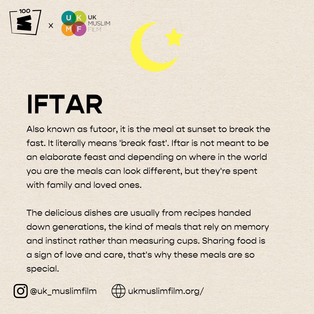 During #Ramadan, many observe fasting from sunrise to sunset, ending the day with an Iftar surrounded by family and good food. 🌙✨ What dishes are you enjoying for Iftar? Tell us your favourites and traditions! 🍽 #WeAreFilmAndTV @UK_MuslimFilm