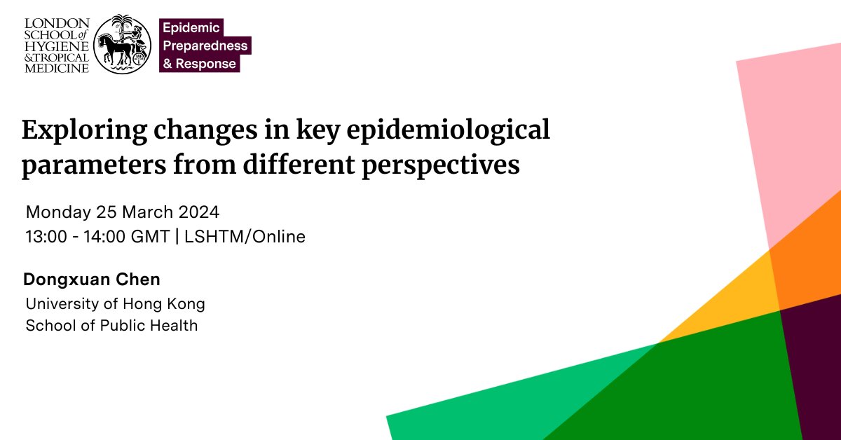 🚨HAPPENING TOMORROW🚨 🗣️Hear from Dongxuan Chen about epidemiological analysis of COVID in Hong Kong and mainland China, from superspreading to generation intervals. 📆25 Mar 2024 ⏰13:00 - 14:00 UK time 📍LSHTM/Online More info 👉bit.ly/CEPREvents @cmmid_lshtm