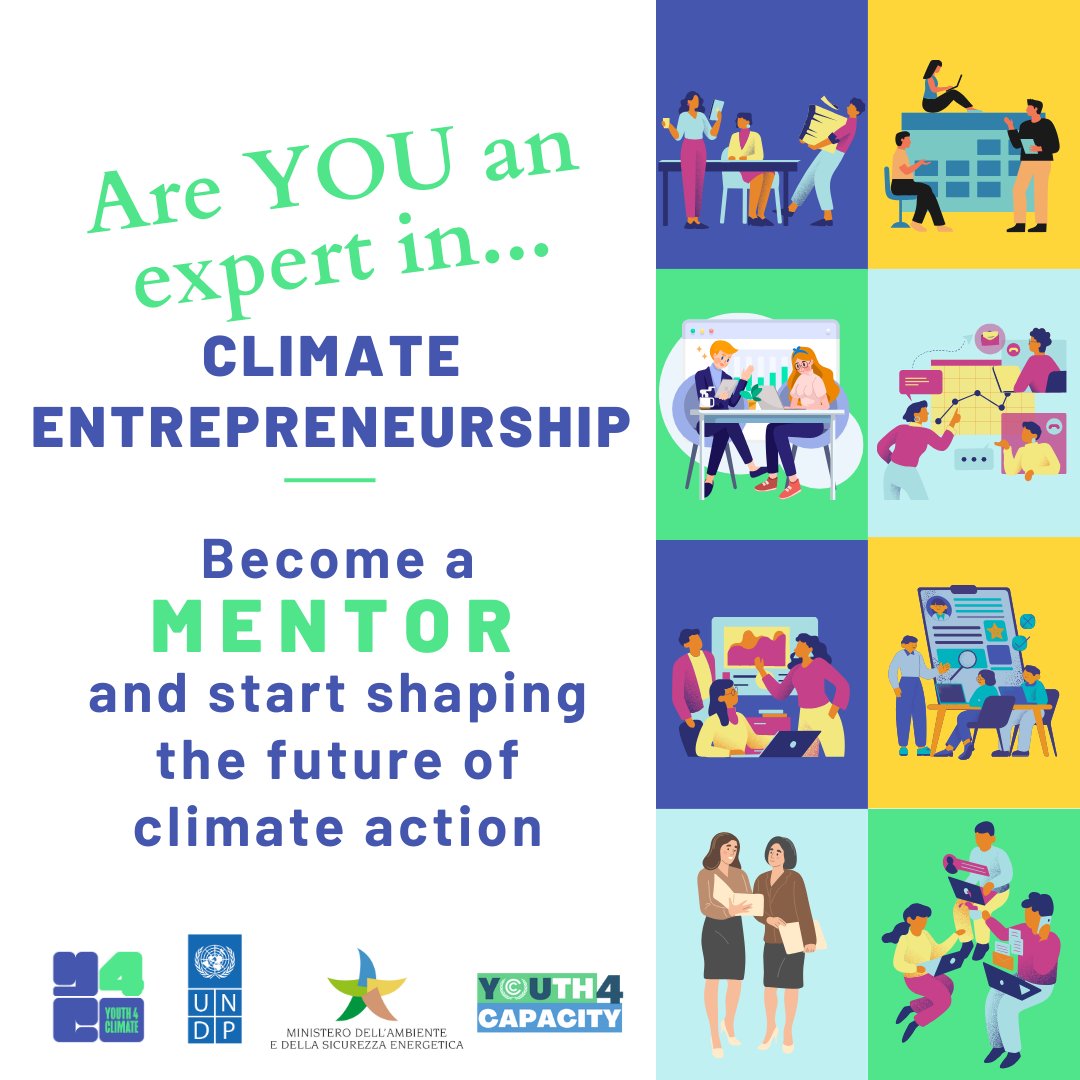 ⁉️ Want to empower the next generation of climate leaders?  Become a #Youth4Climate mentor &amp; inspire global action! 

🗓️ Mentorship: April-Dec 2024 
⏳ Commitment: 4+ hrs/month 
🌈 Benefits: Join a network, gain recognition &amp; impact the future.

Apply: youth4climate.grantplatform.com