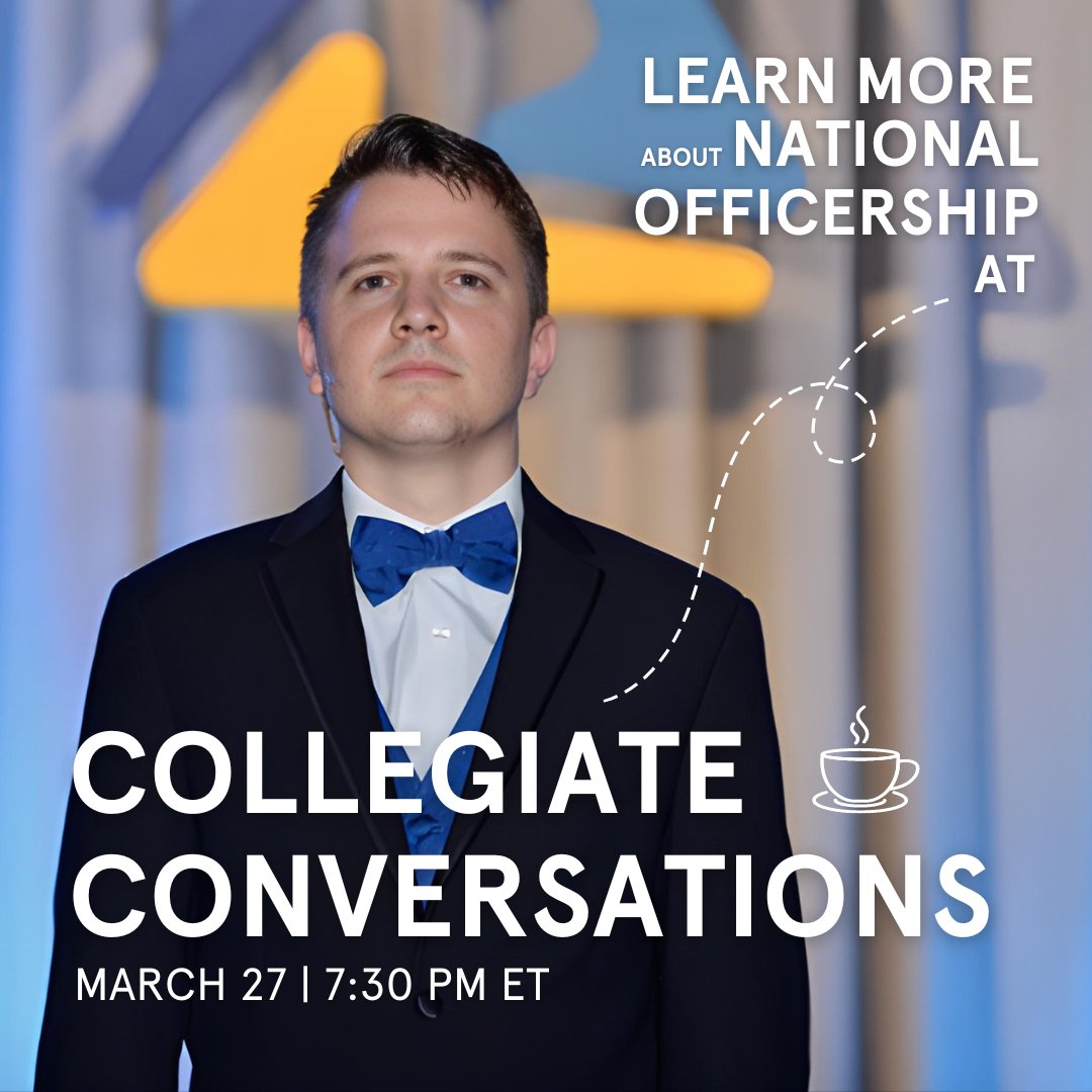 Calling all Collegiate members! Join your National Officers on Wednesday, March 27 at 7:30 PM ET for the next installment of Collegiate Conversations and learn more about holding an FBLA national office. 🔗Register at linktr.ee/fbla_national