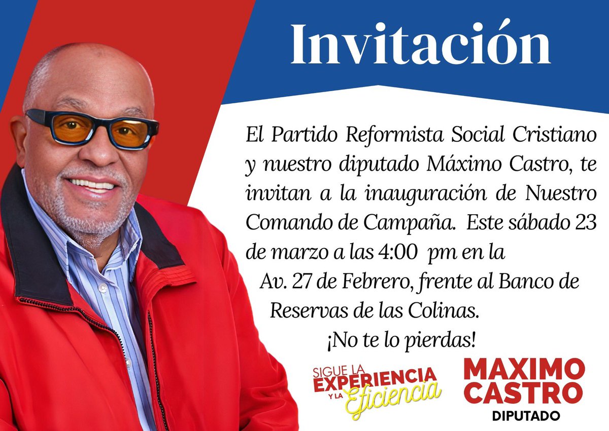 Nos place en invitarles a la inauguración de nuestro comando de campaña,te esperamos.!!
#maximocastrodiputado #SigueLaExperiencia