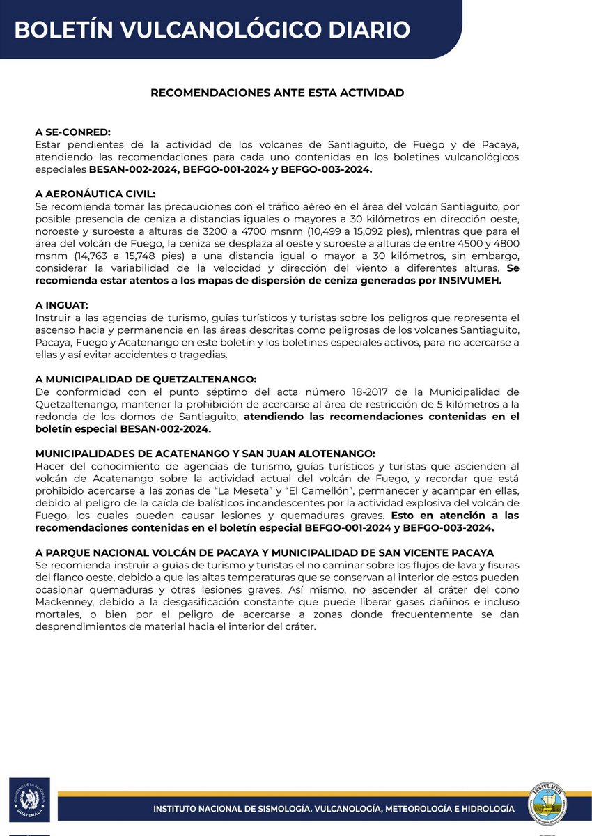 BOLETÍN VULCANOLÓGICO DIARIO 
20 de marzo de 2024.

#SomosINSIVUMEH #GuatemalaSaleAdelante #MICIVI